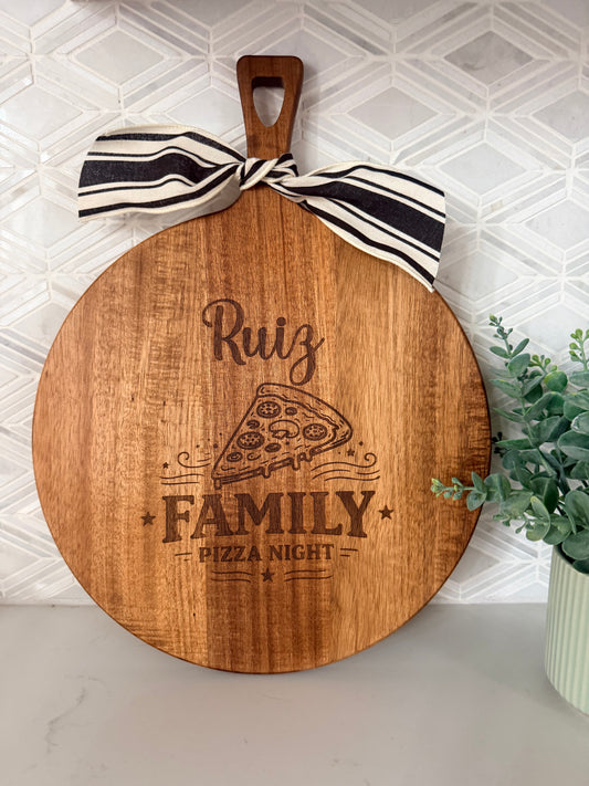 Custom Family Pizza Night Wood Pizza Peel