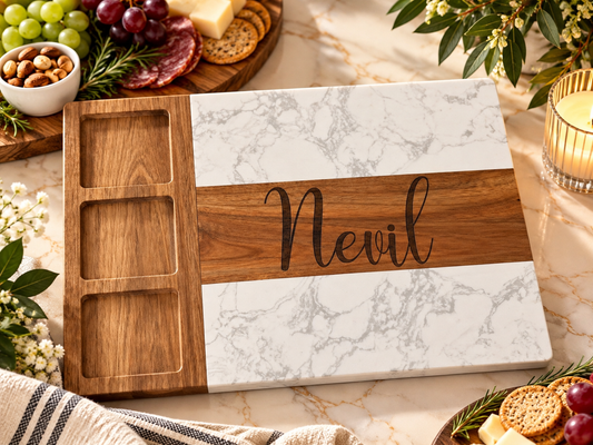 Engraved Charcuterie Board Gift Set