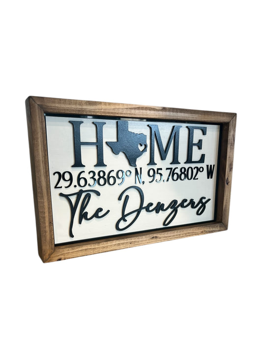 Wooden Coordinate Sign