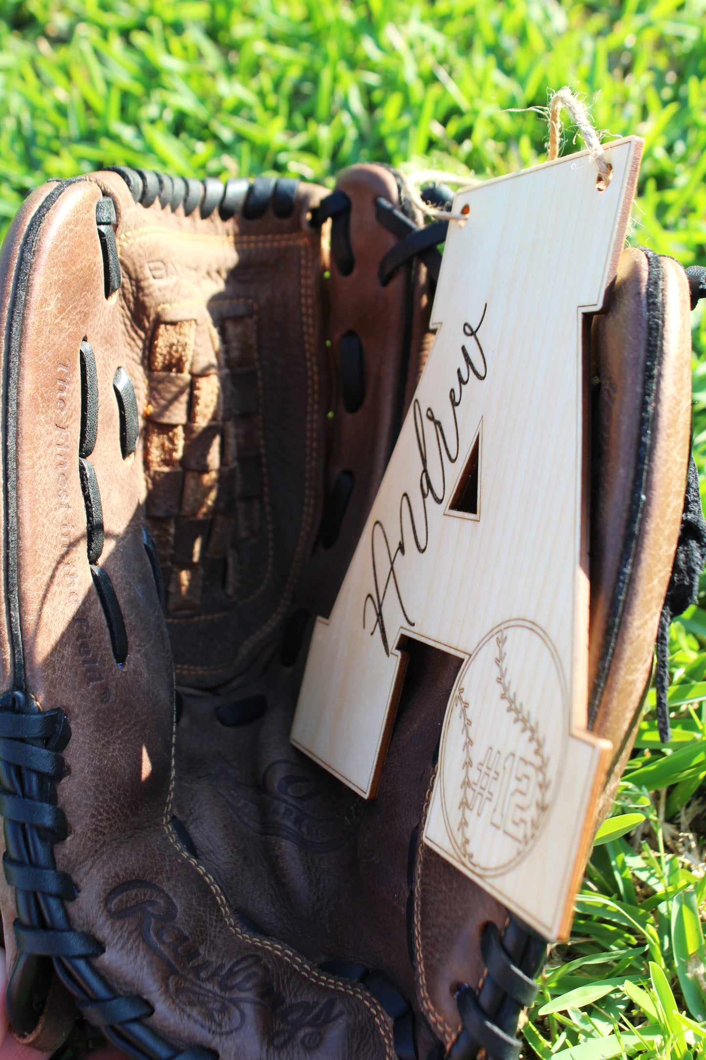 Baseball Letter Sign