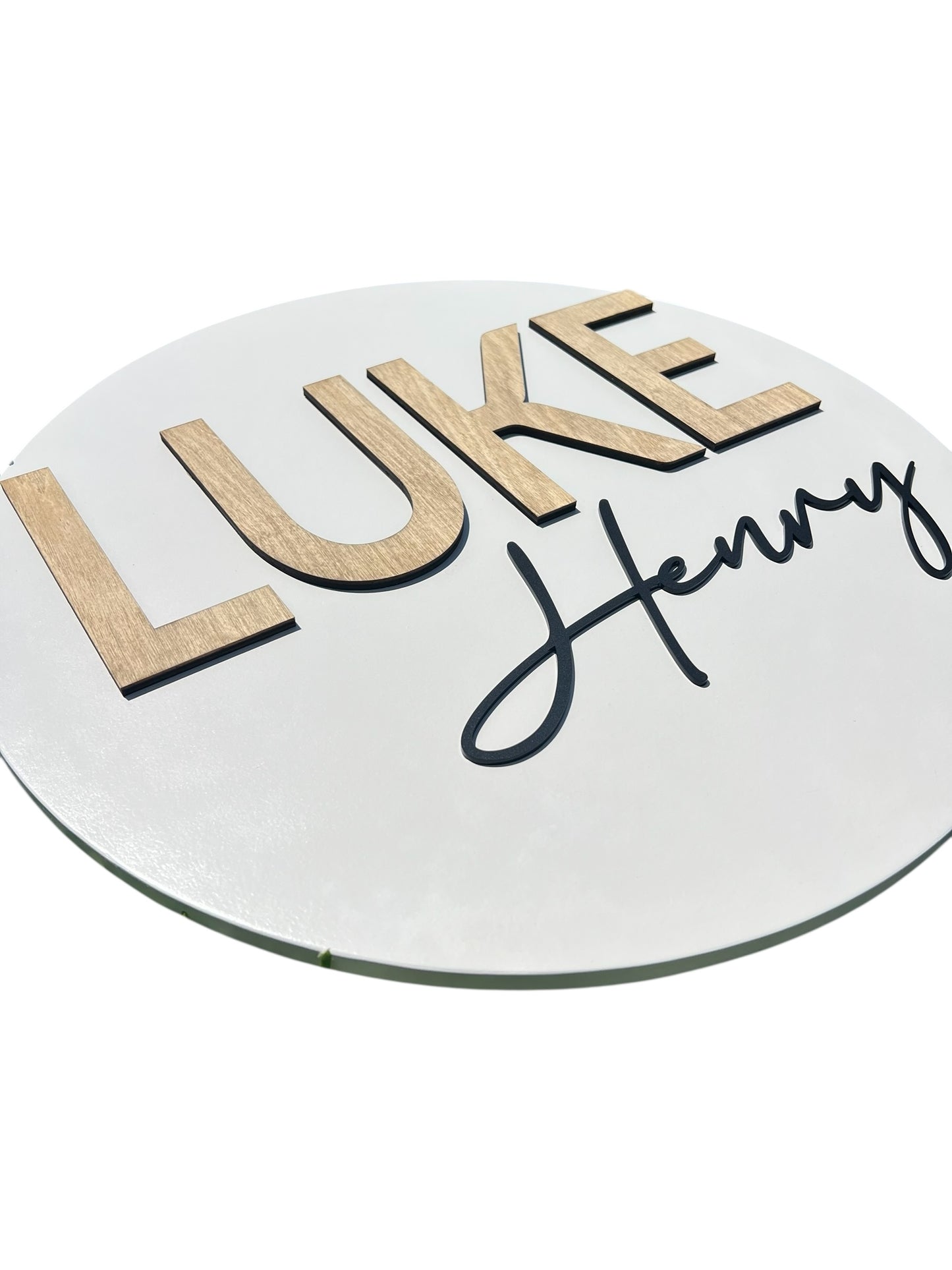 Round Wooden Name Sign