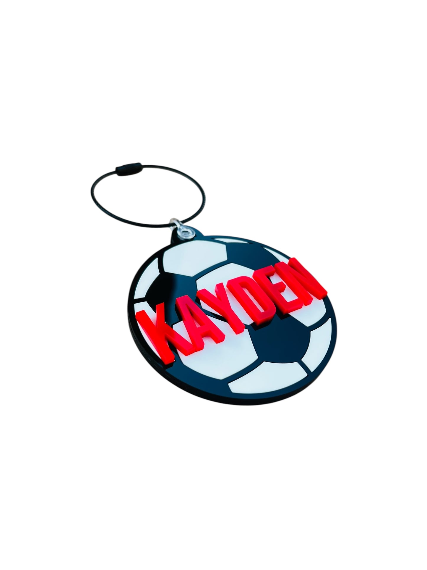 Acrylic Soccer Bag Tag