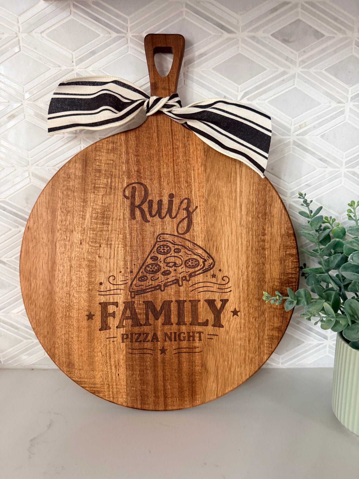 Custom Family Pizza Night Wood Pizza Peel