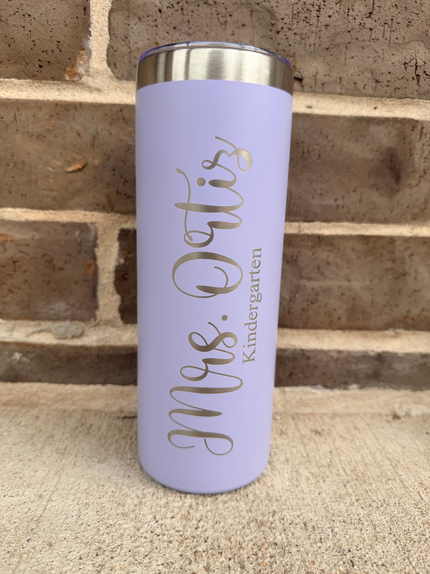 Personalized Teacher Skinny Tumbler – 20 oz Custom Name & Grade | Engraved Teacher Gift