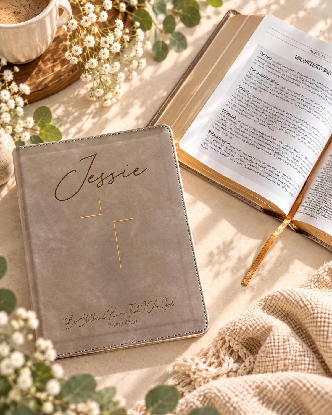 Personalized Engraved Bible — NIV Jesus Bible 
Color: Taupe