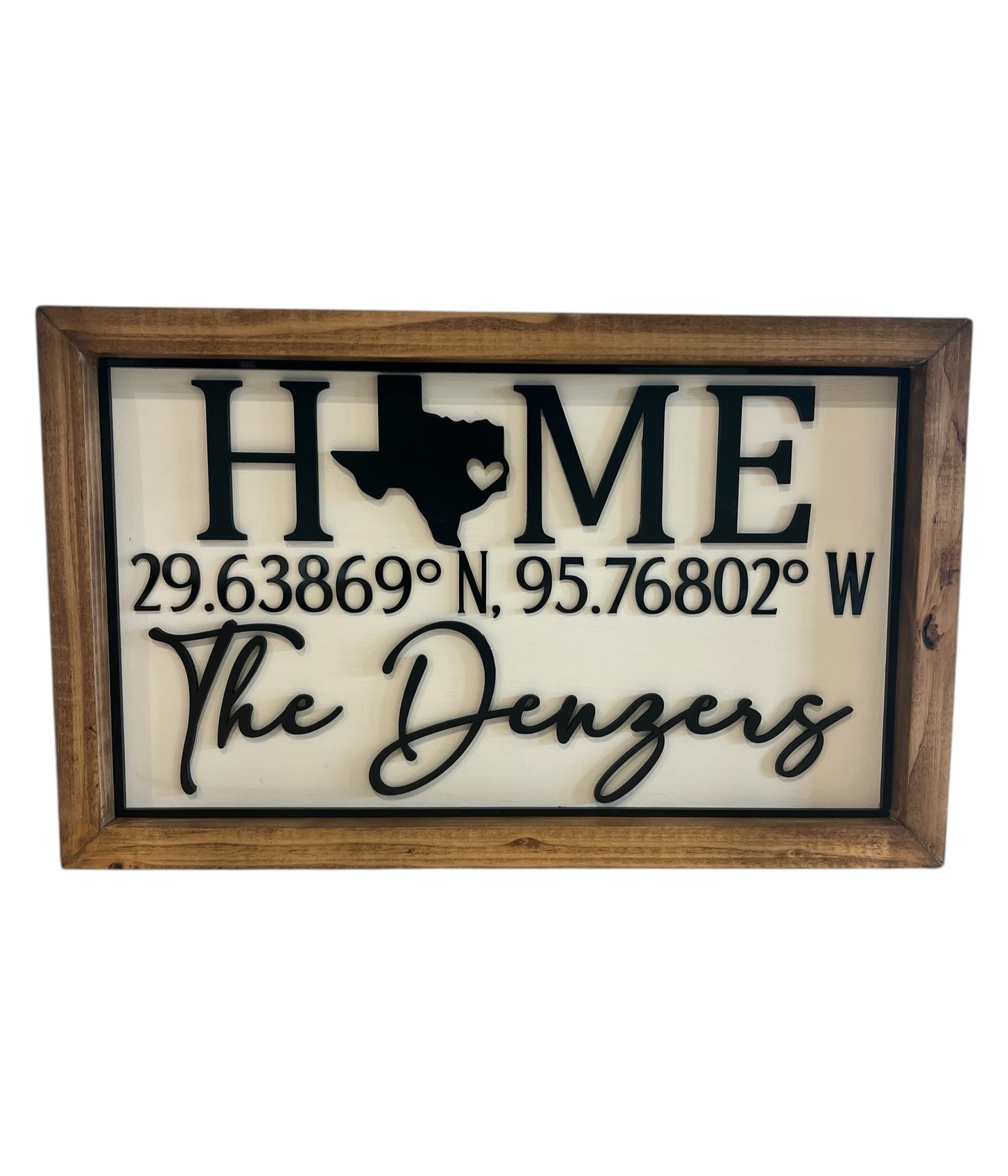 Wooden Coordinate Sign