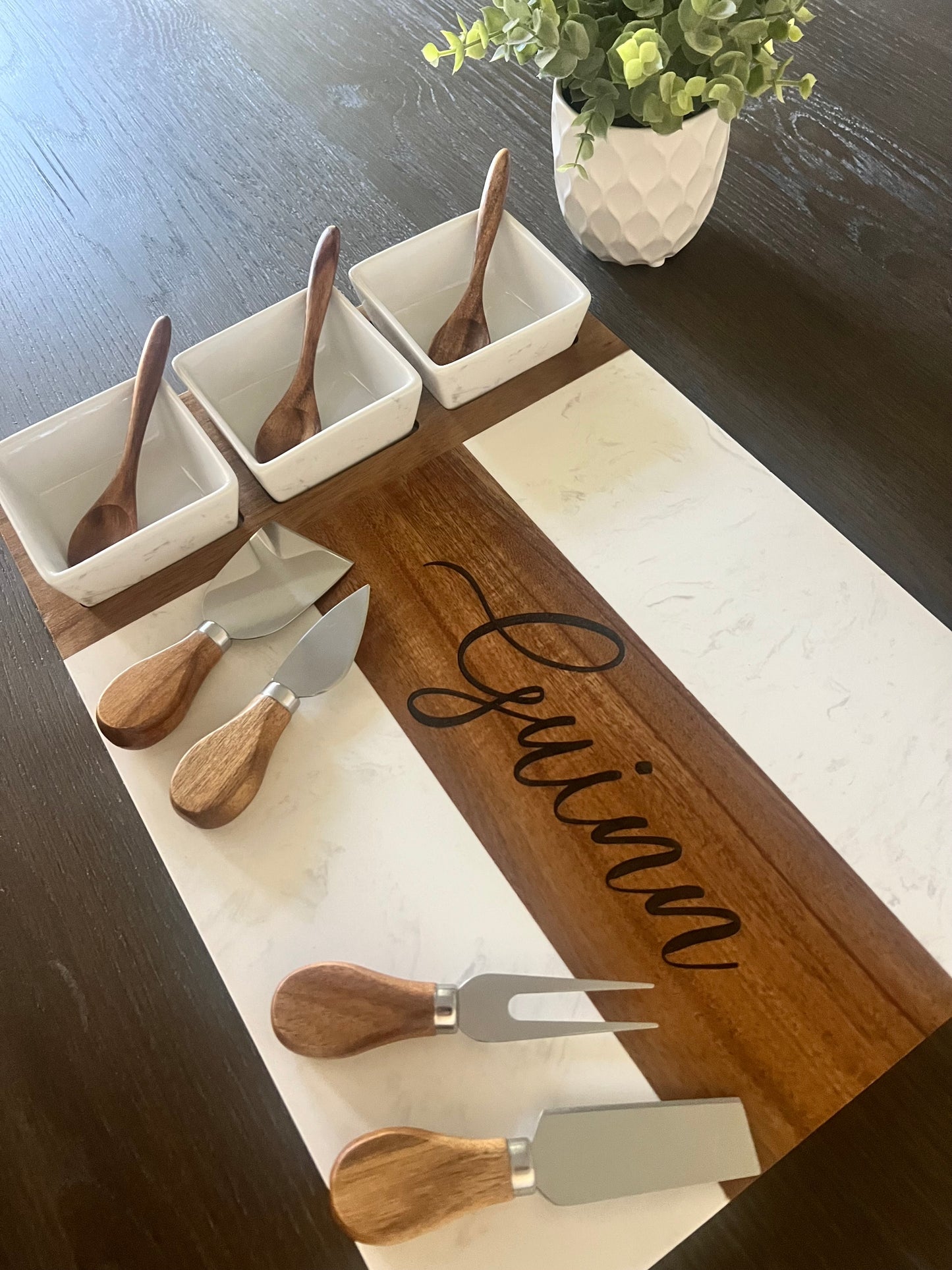 Engraved Charcuterie Board Gift Set