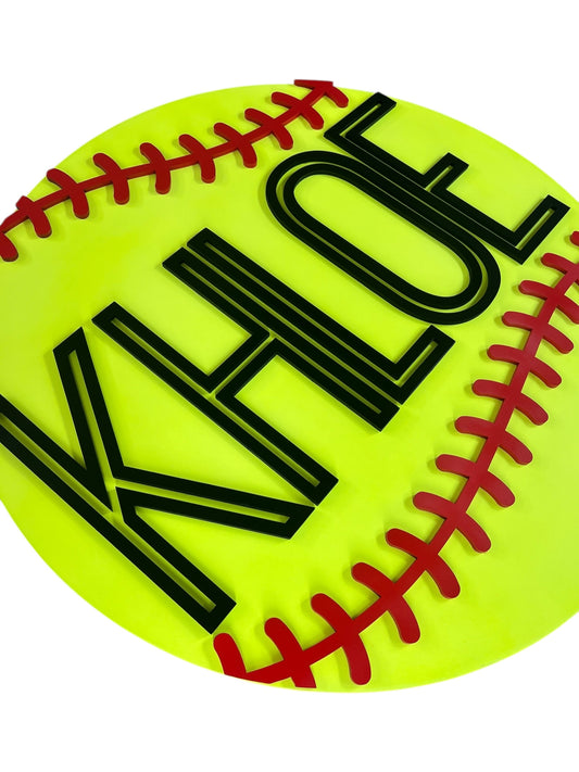 Softball Name Sign