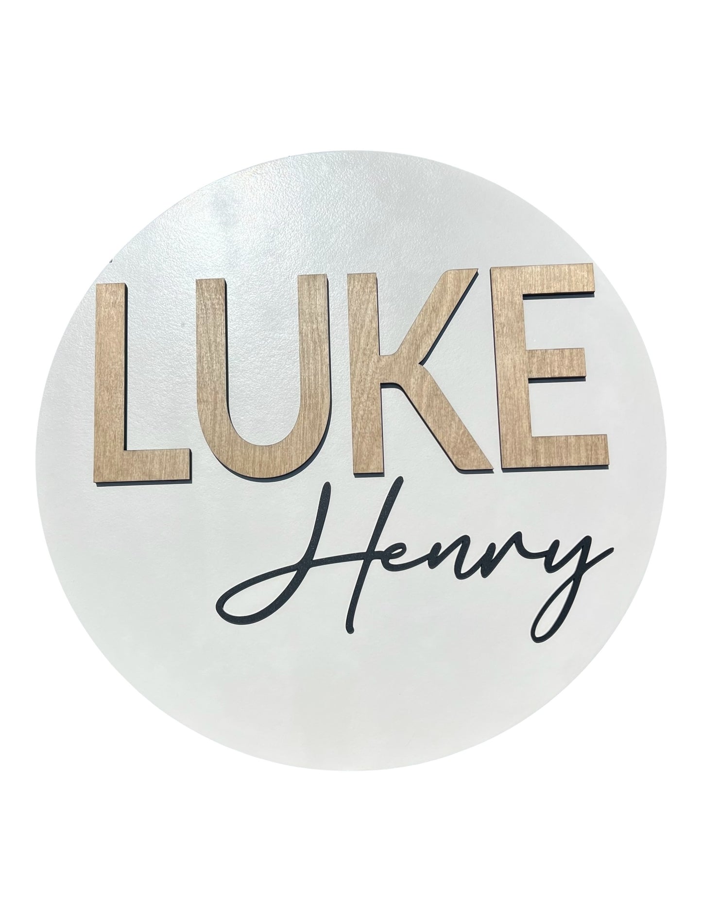 Round Wooden Name Sign