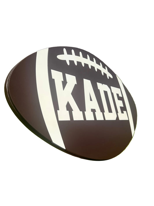 Wooden Football Name Sign