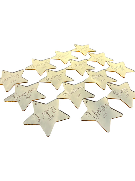 Gold Mirror Acrylic Star Keepsake Ornament