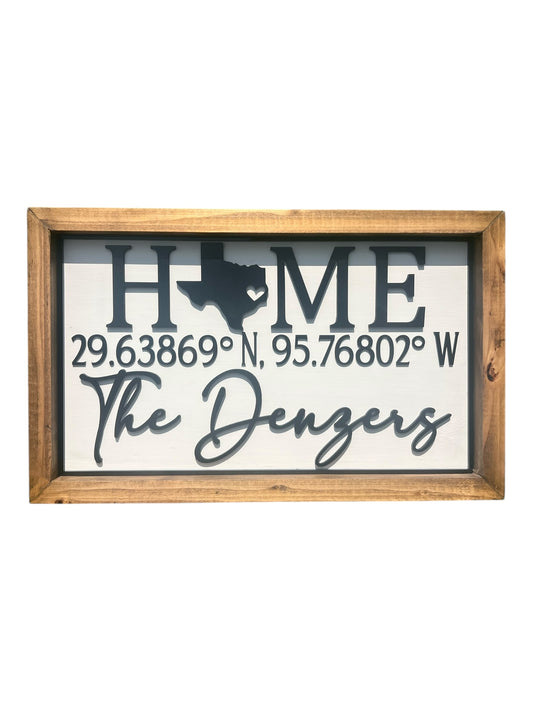 Wooden Coordinate Sign