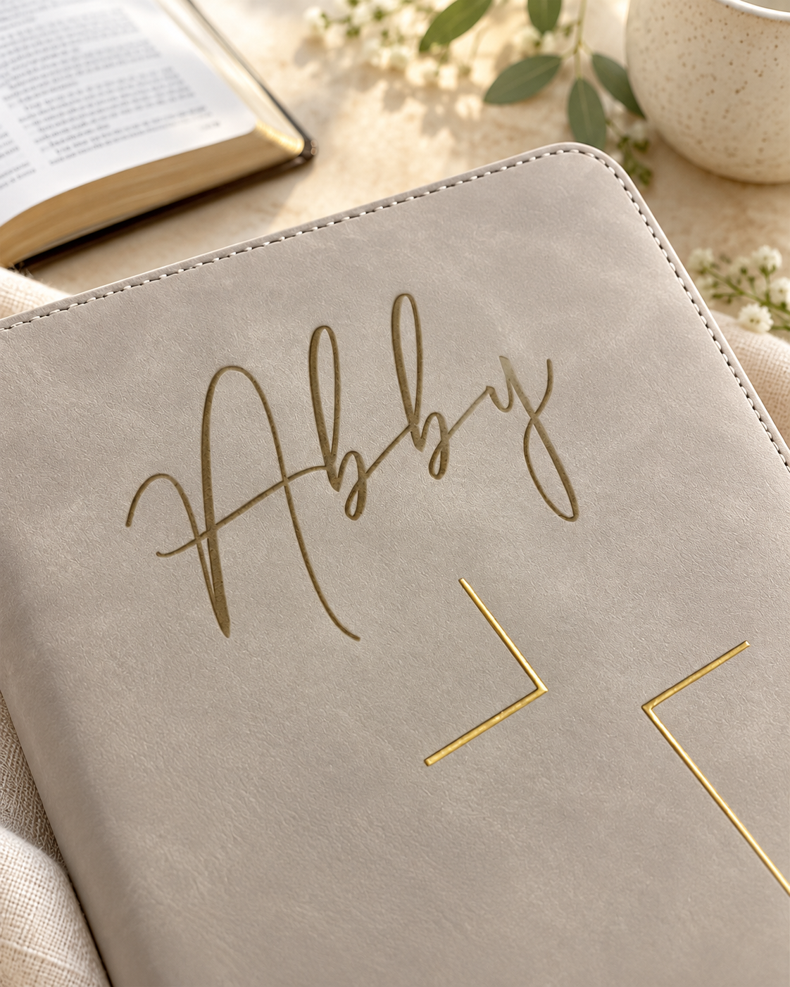 Personalized Engraved Bible — NIV Jesus Bible 
Color: Taupe
