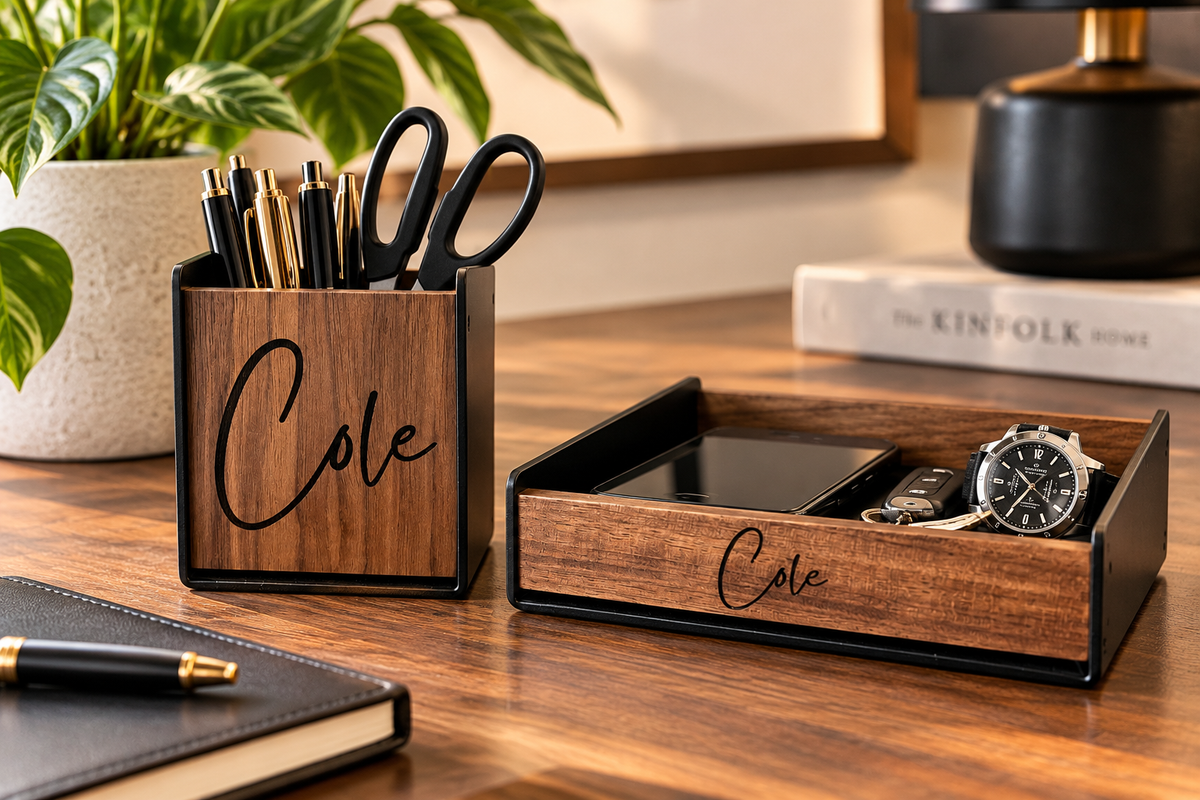 Desk Tray with Pen Holder Set