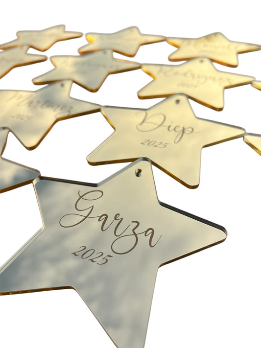 Gold Mirror Acrylic Star Keepsake Ornament