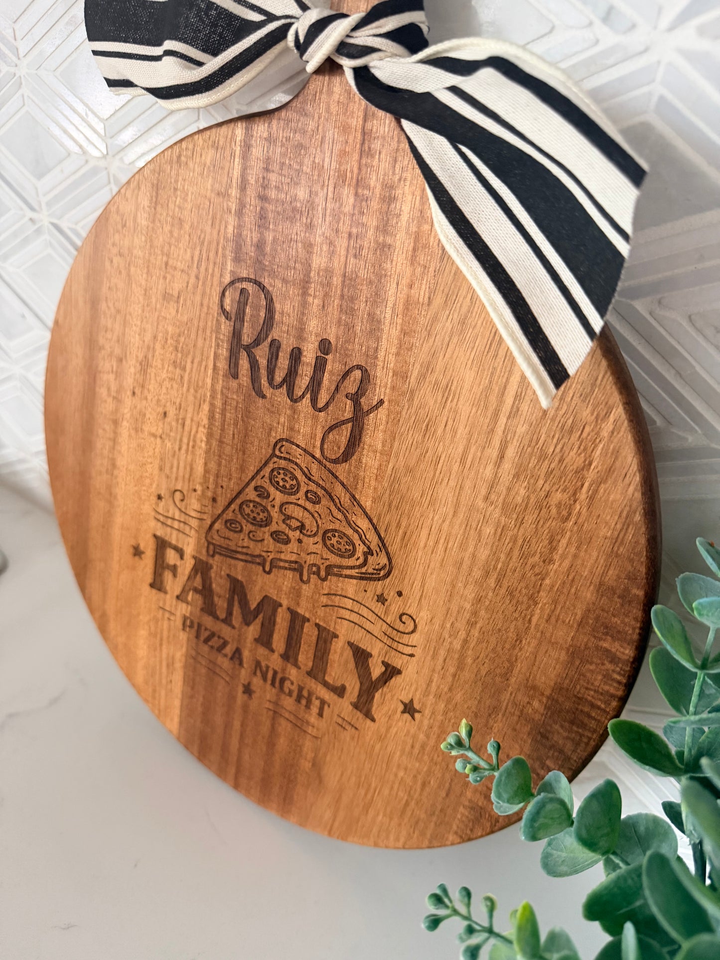 Custom Family Pizza Night Wood Pizza Peel