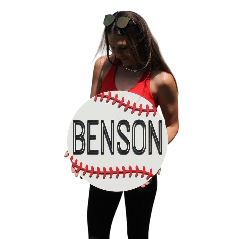 Baseball Name Sign