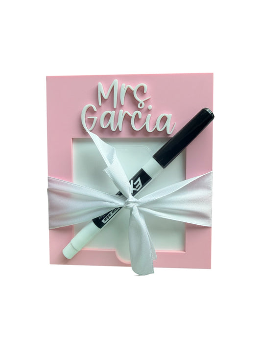 Personalized Teacher Post‑It Holder – 3D Acrylic Name Desk Accessory | Custom Teacher Gift