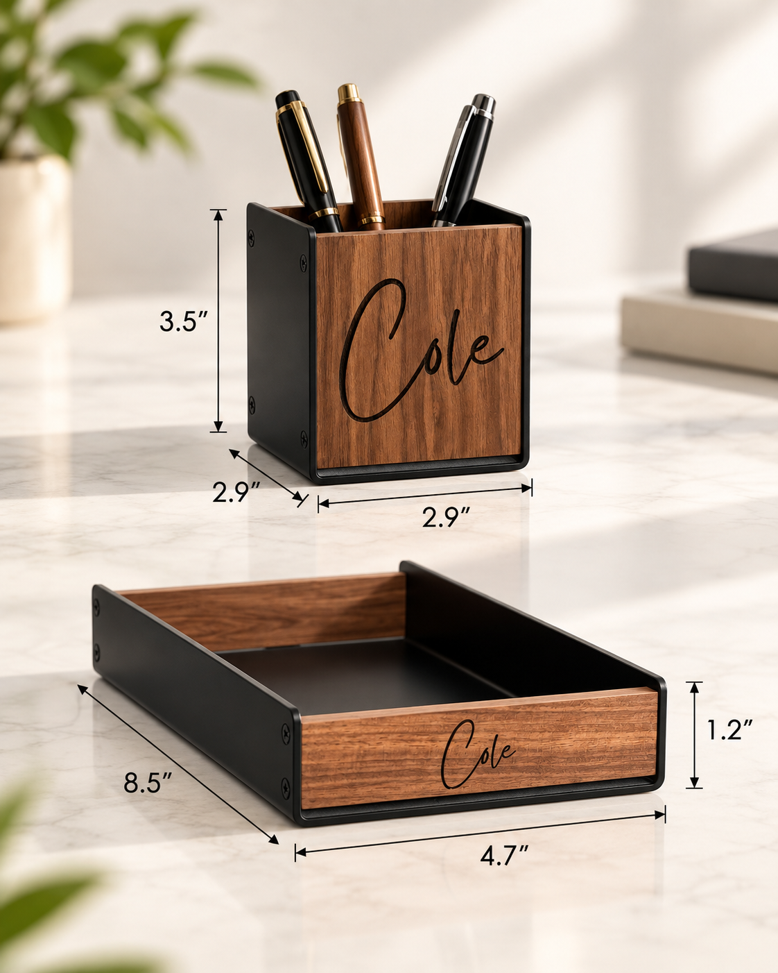 Desk Tray with Pen Holder Set