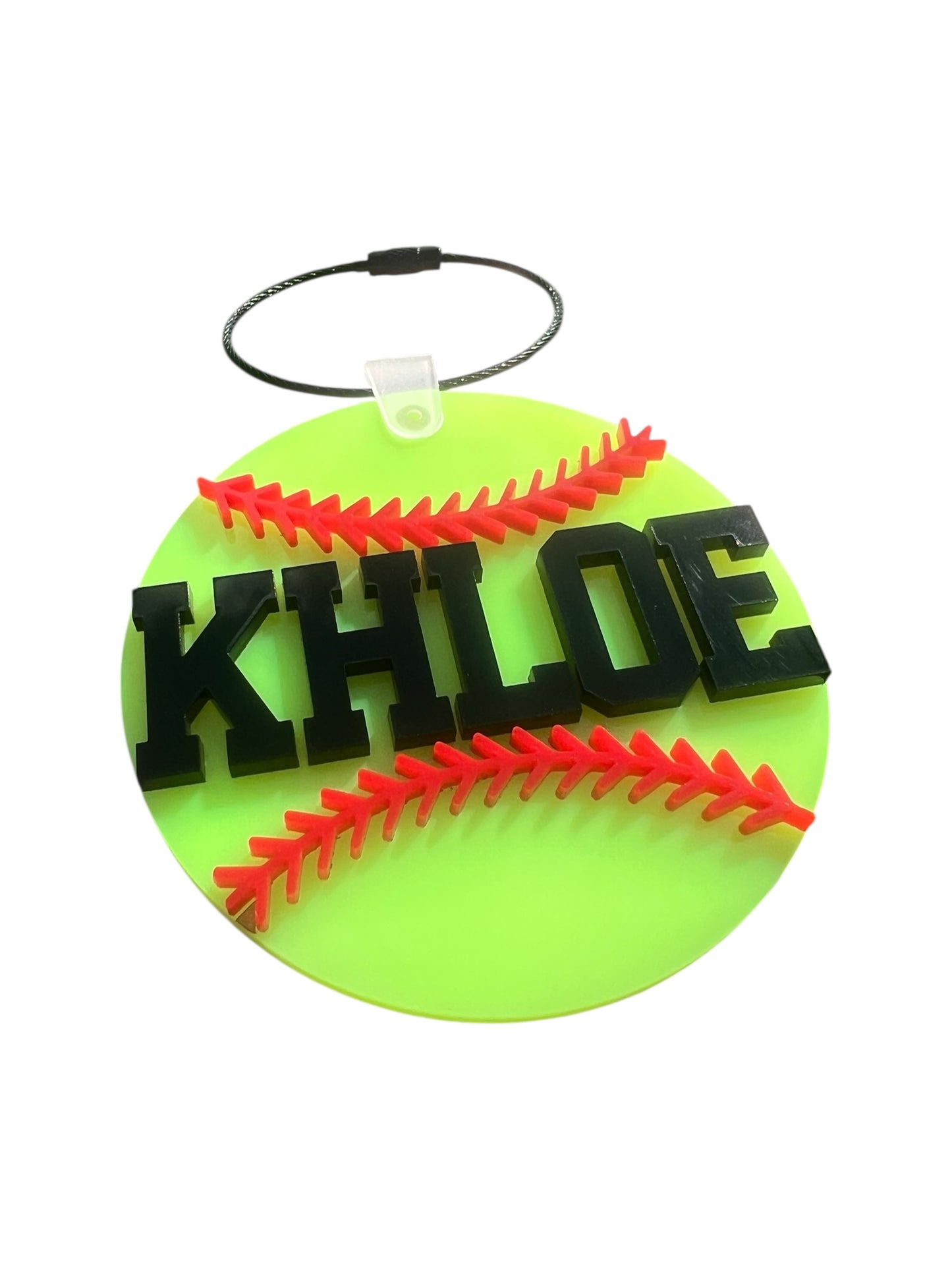 Acrylic Baseball / Softball Bag Tag