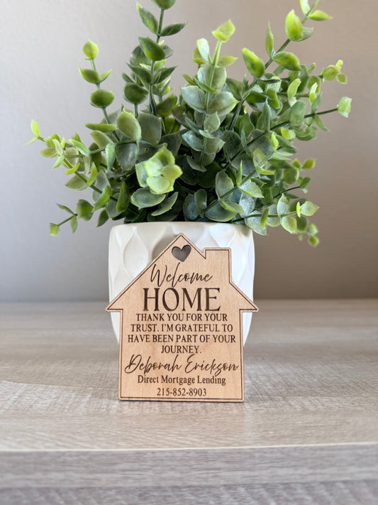 Engraved Wooden Realtor Closing Tags