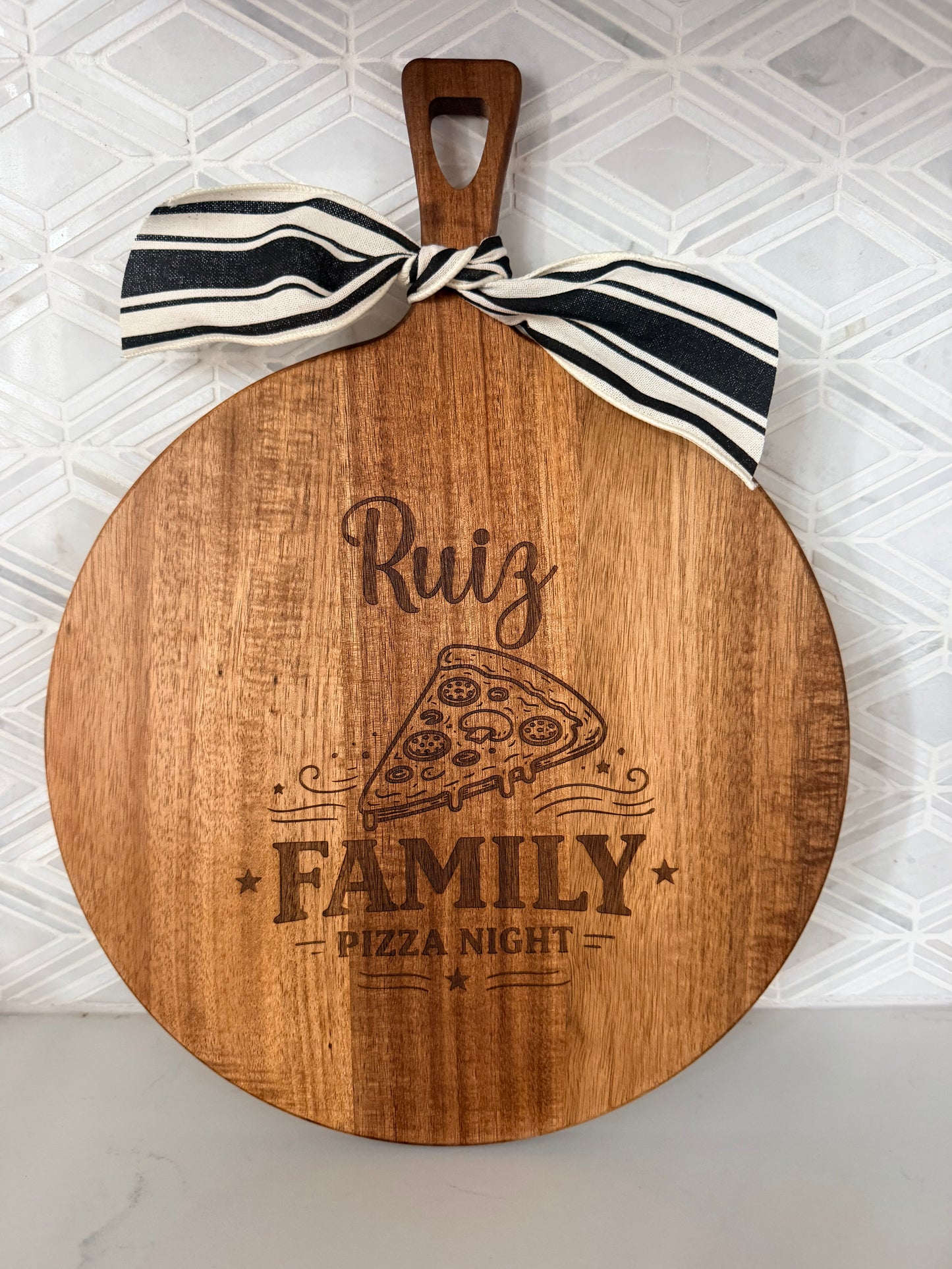 Custom Family Pizza Night Wood Pizza Peel