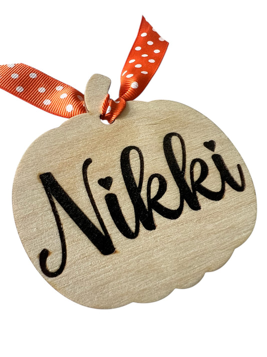 Personalized Pumpkin Tag — Fall Name Tag