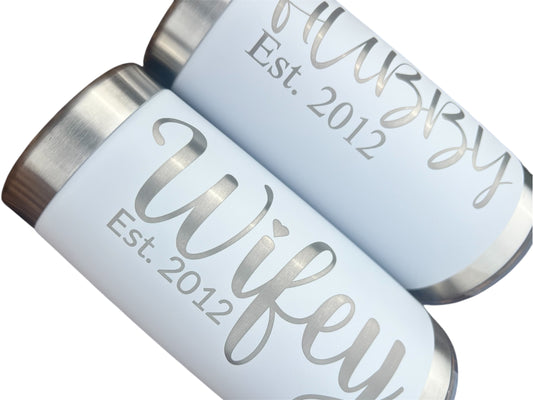 Husband & Wife Tumbler Set – Personalized Matching Tumblers