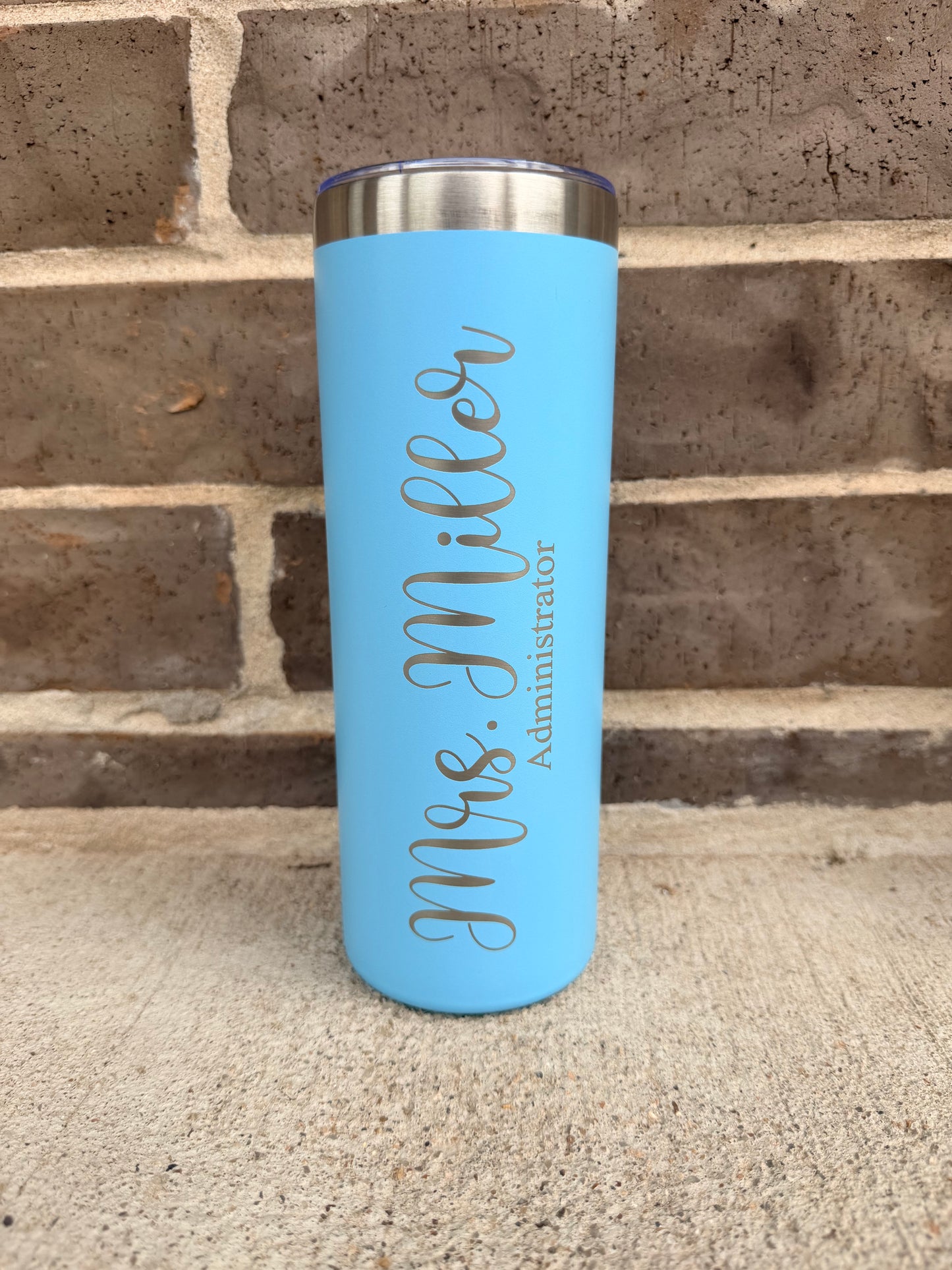 Personalized Teacher Skinny Tumbler – 20 oz Custom Name & Grade | Engraved Teacher Gift