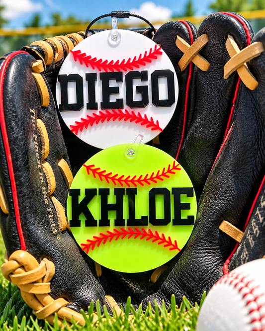 Acrylic Baseball / Softball Bag Tag