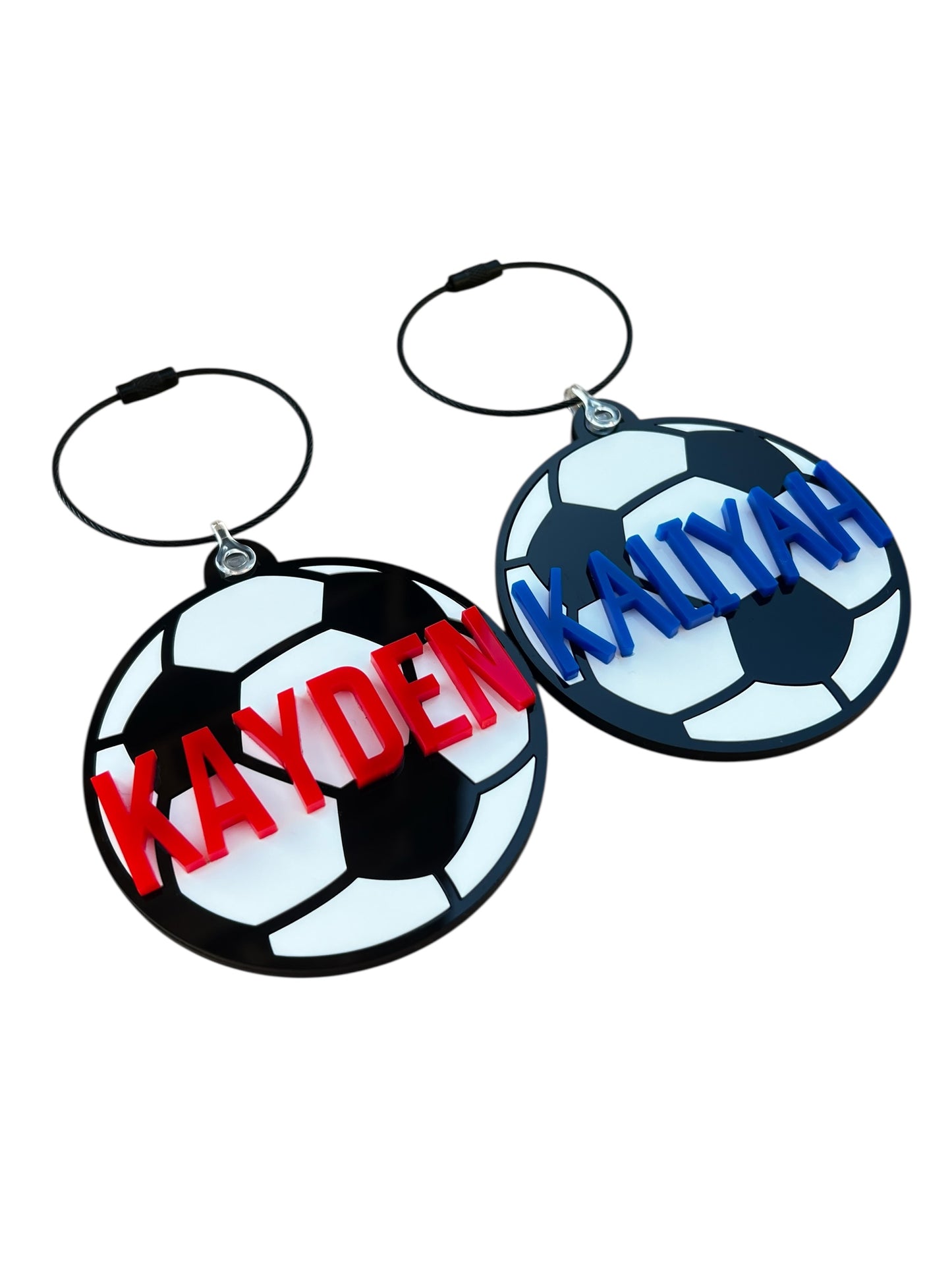 Acrylic Soccer Bag Tag
