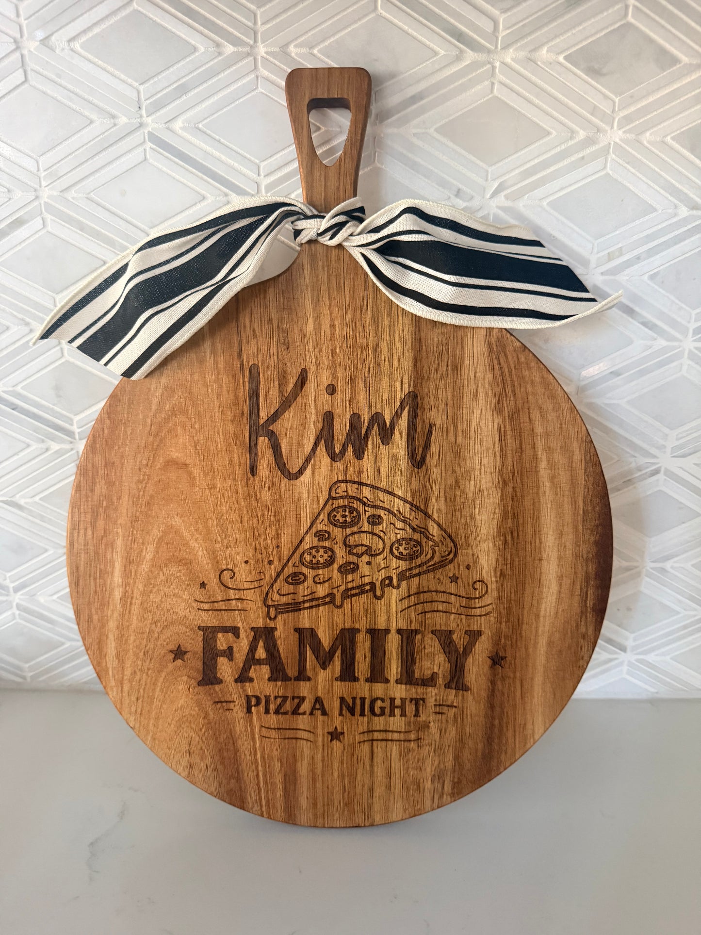 Custom Family Pizza Night Wood Pizza Peel