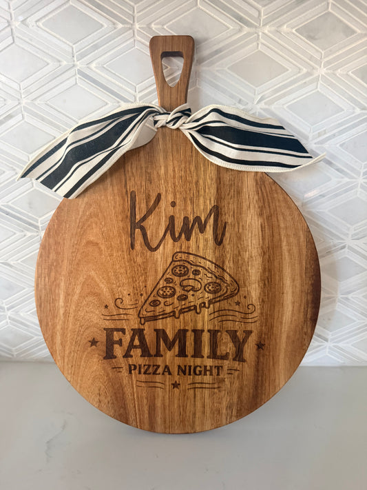 Custom Family Pizza Night Wood Pizza Peel