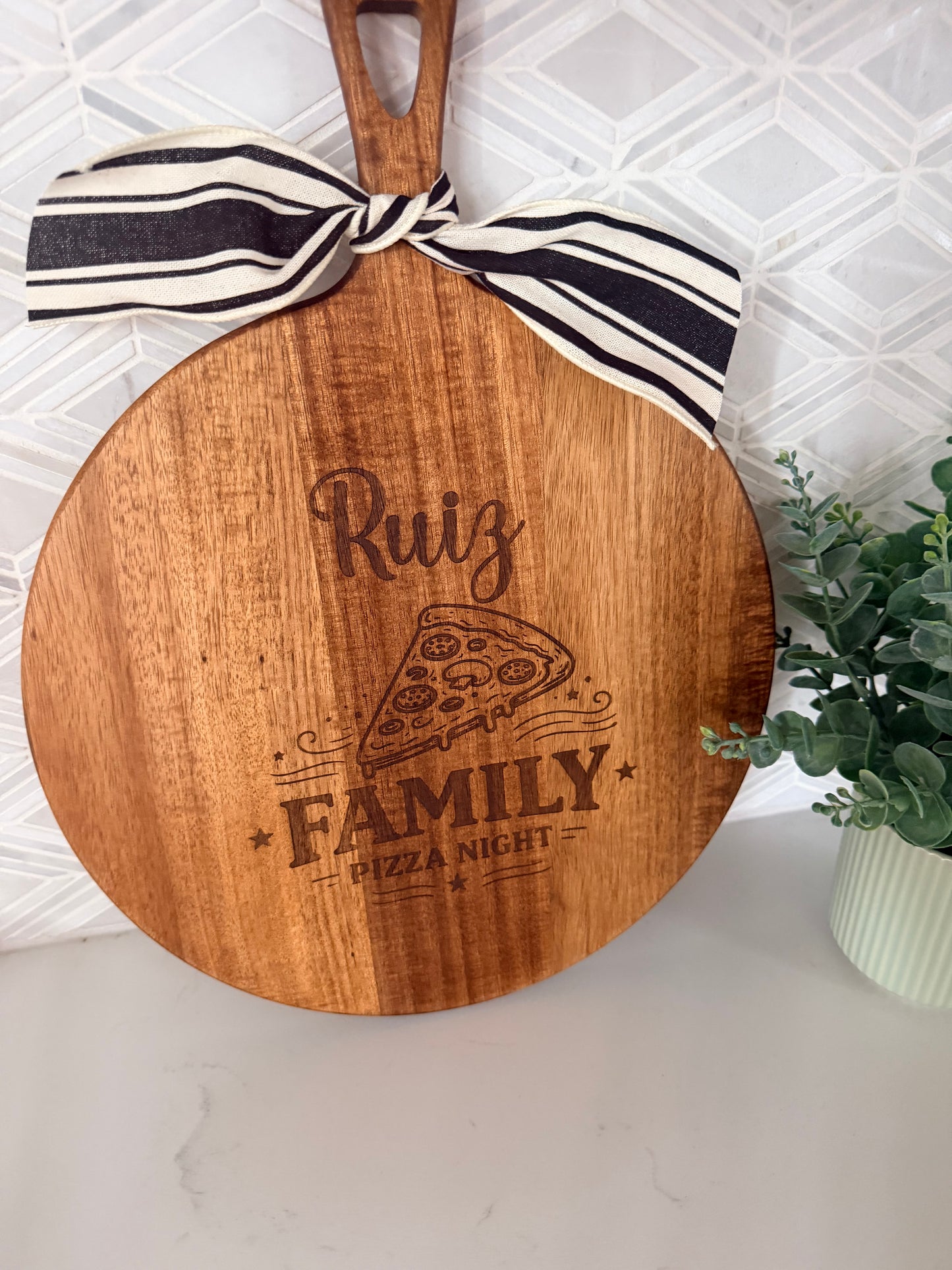 Custom Family Pizza Night Wood Pizza Peel
