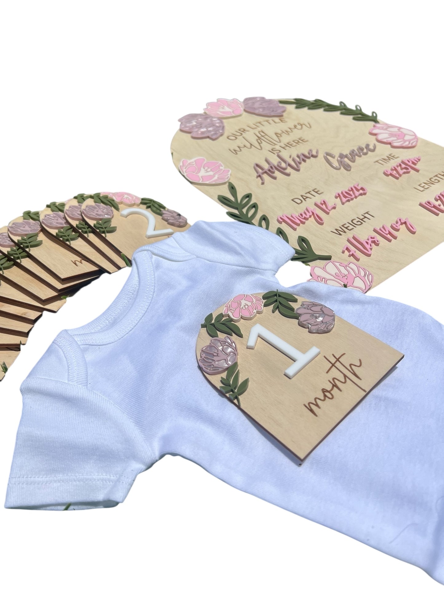 Peony Birth Milestone Set