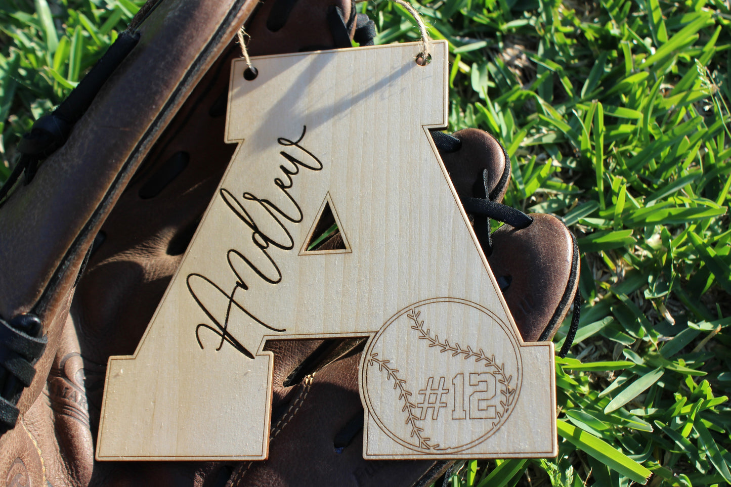 Baseball Letter Sign