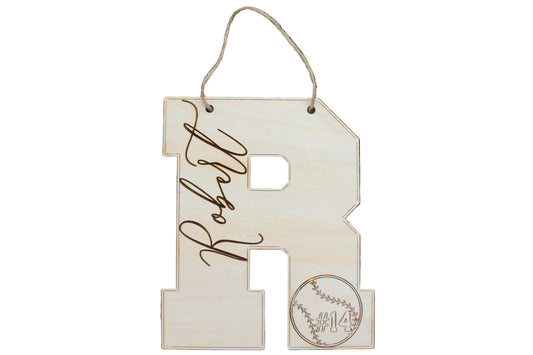 Baseball Letter Sign