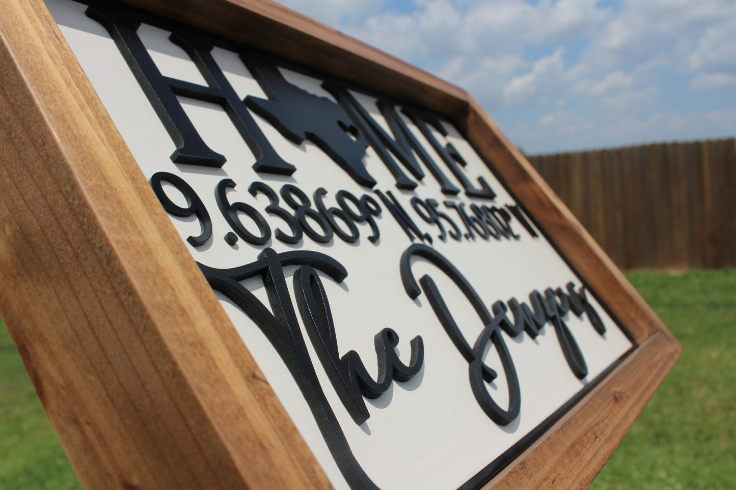 Wooden Coordinate Sign