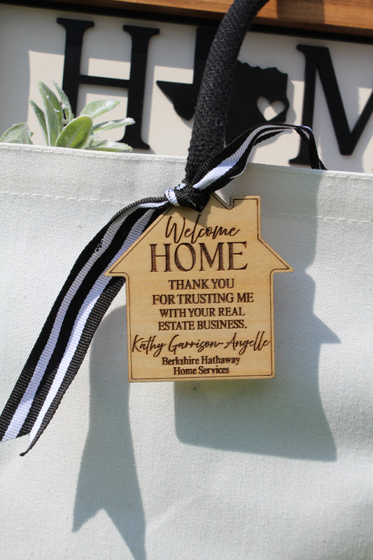 Engraved Wooden Realtor Closing Tags
