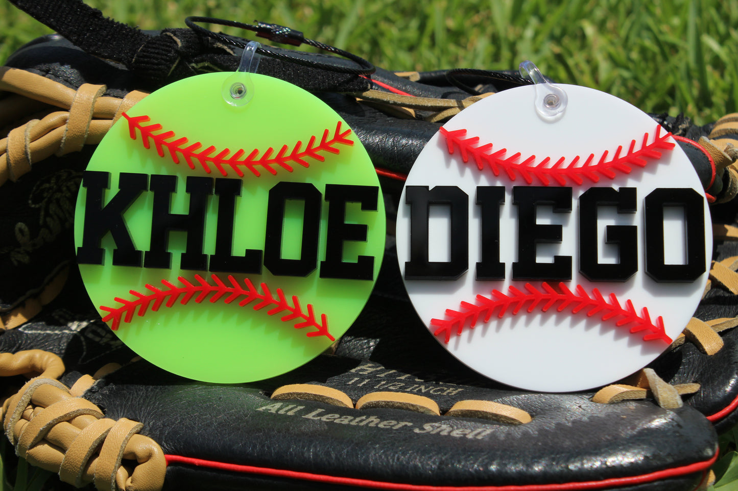 Acrylic Baseball / Softball Bag Tag