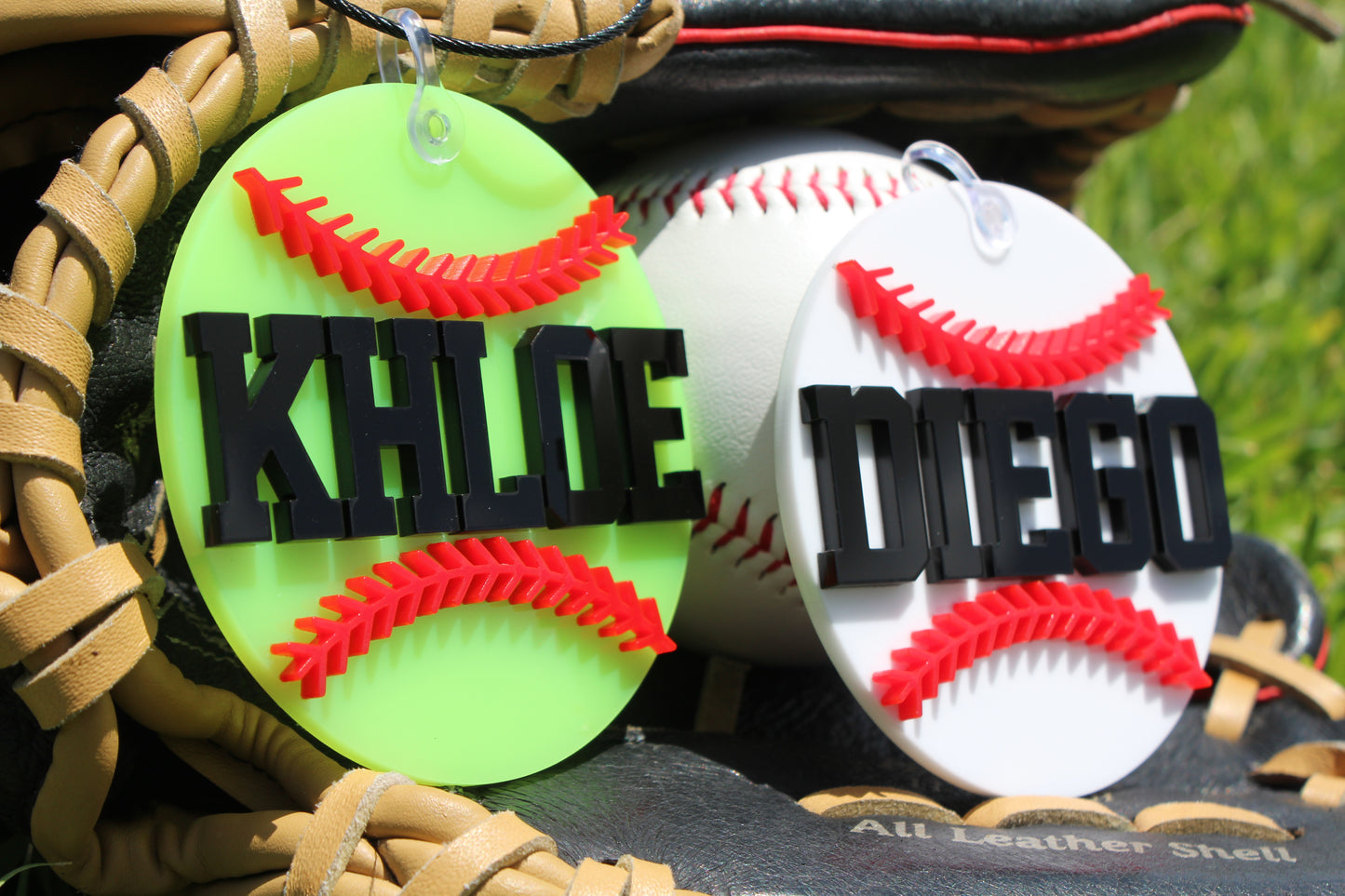 Acrylic Baseball / Softball Bag Tag