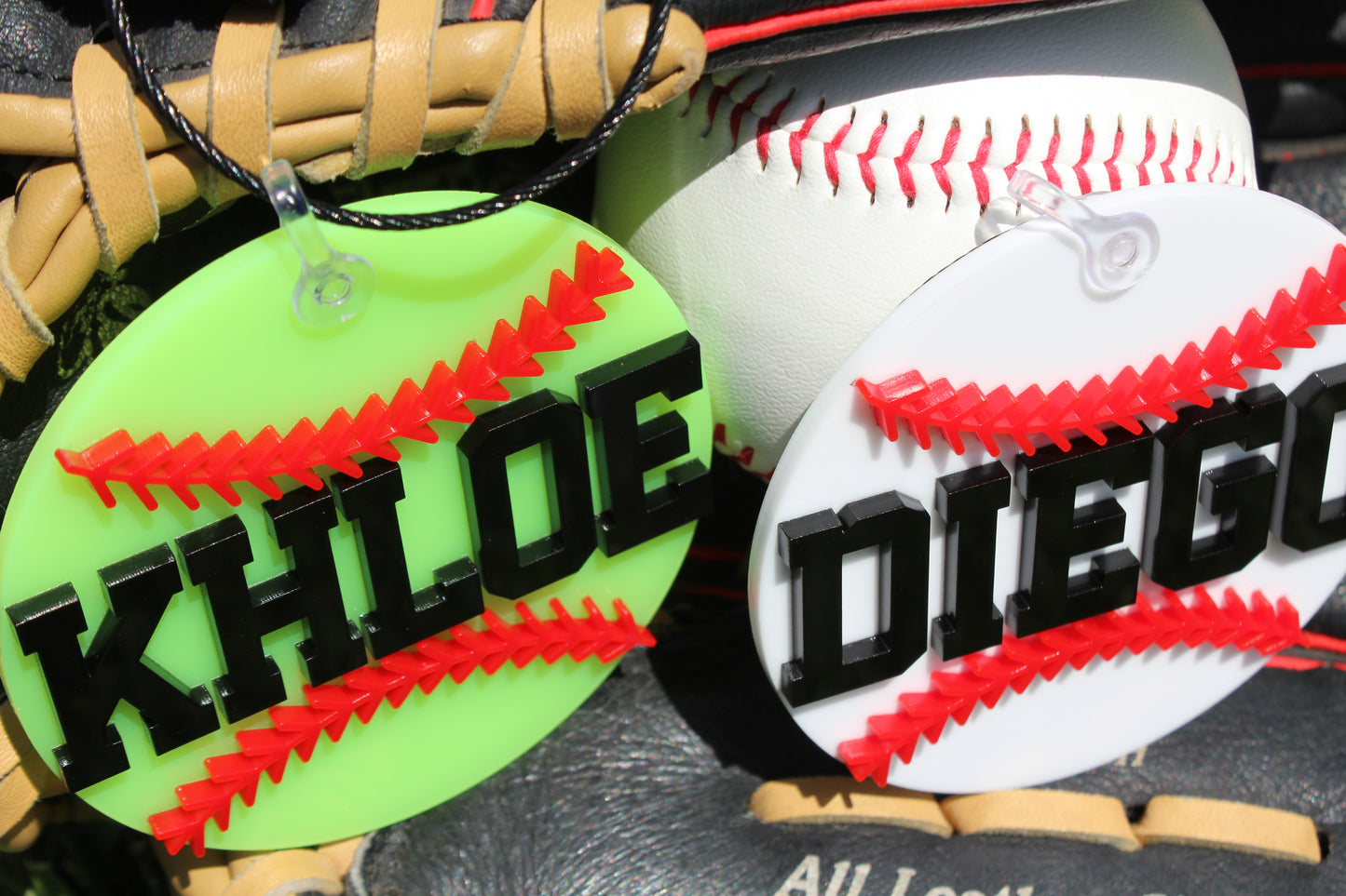 Acrylic Baseball / Softball Bag Tag