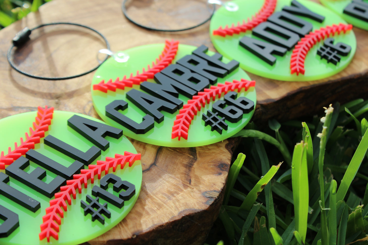 Acrylic Baseball / Softball Bag Tag