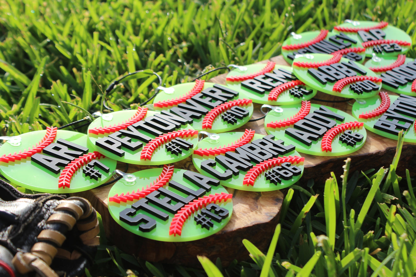 Acrylic Baseball / Softball Bag Tag