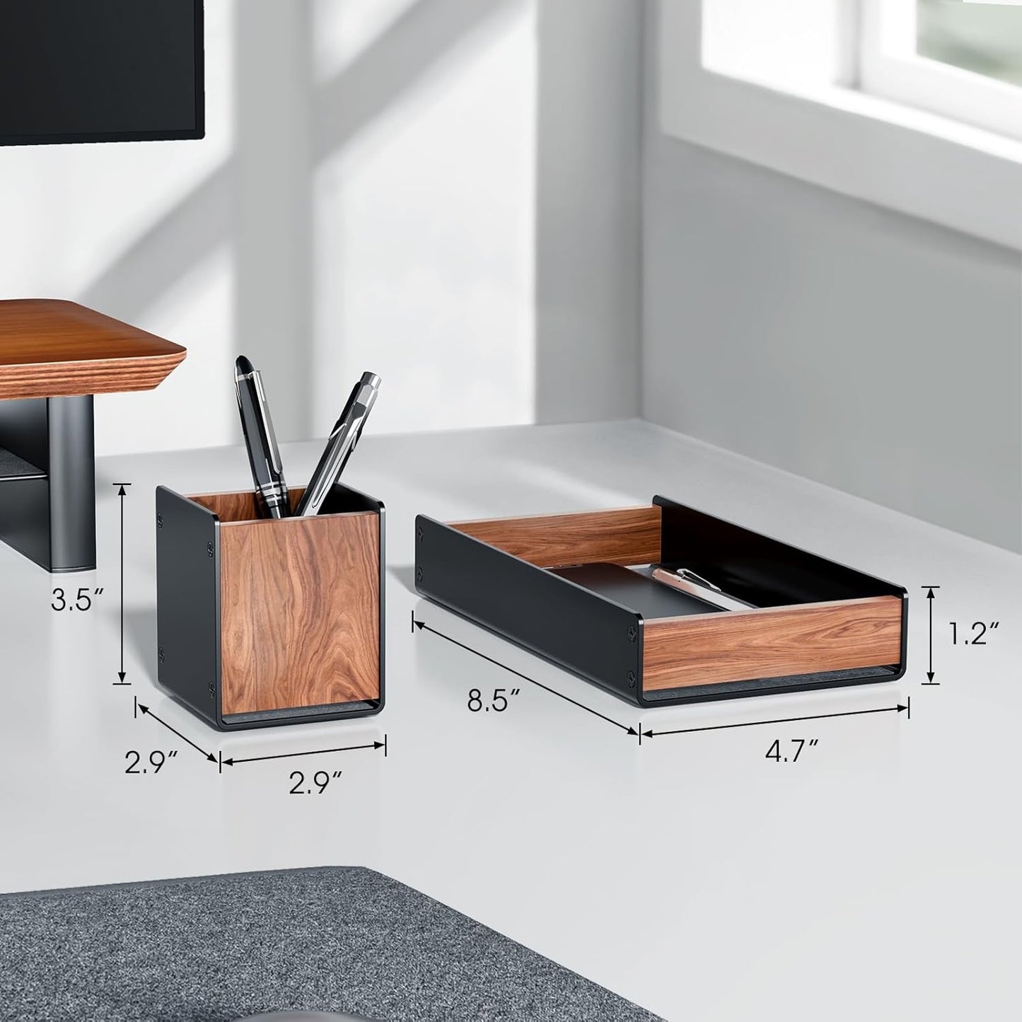 Desk Tray with Pen Holder Set