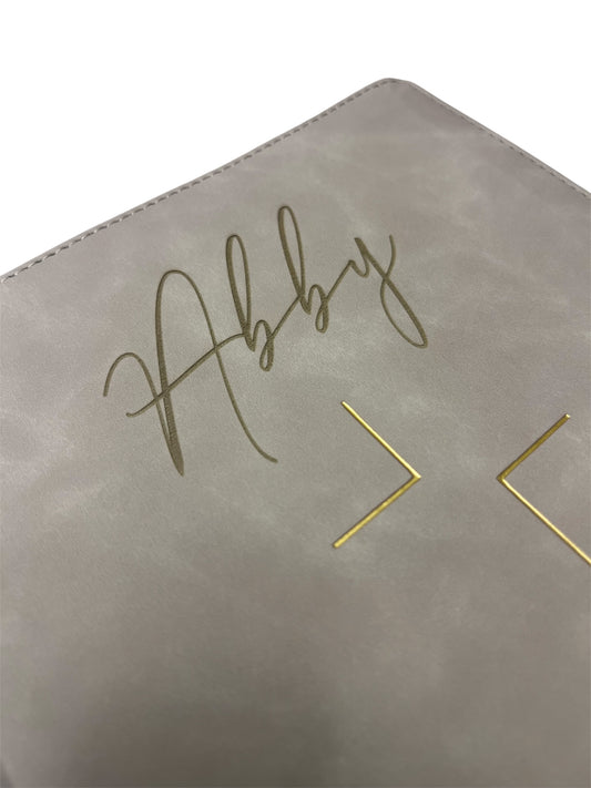 Personalized Engraved Bible — NIV Jesus Bible 
Color: Taupe