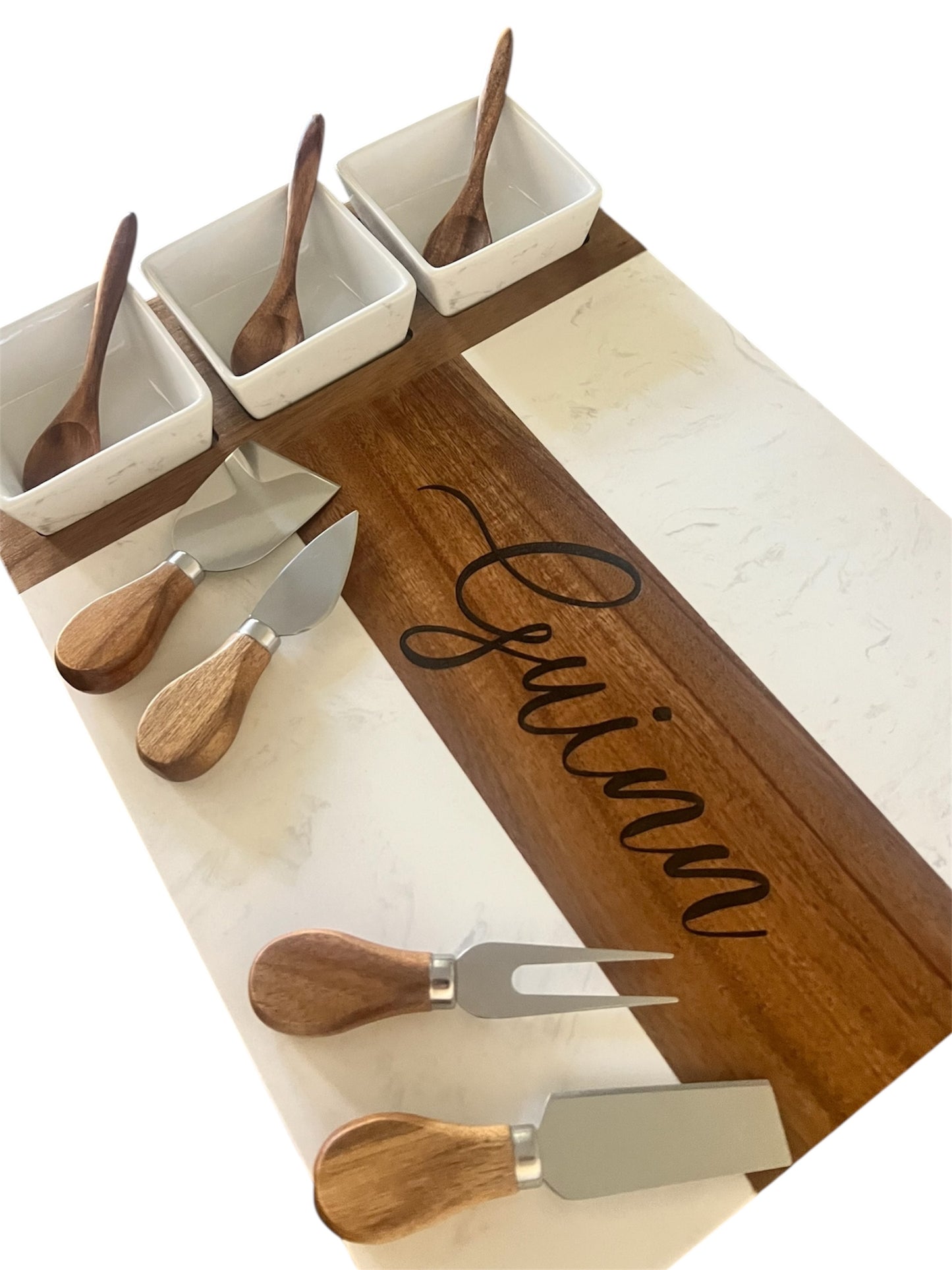 Engraved Charcuterie Board Gift Set
