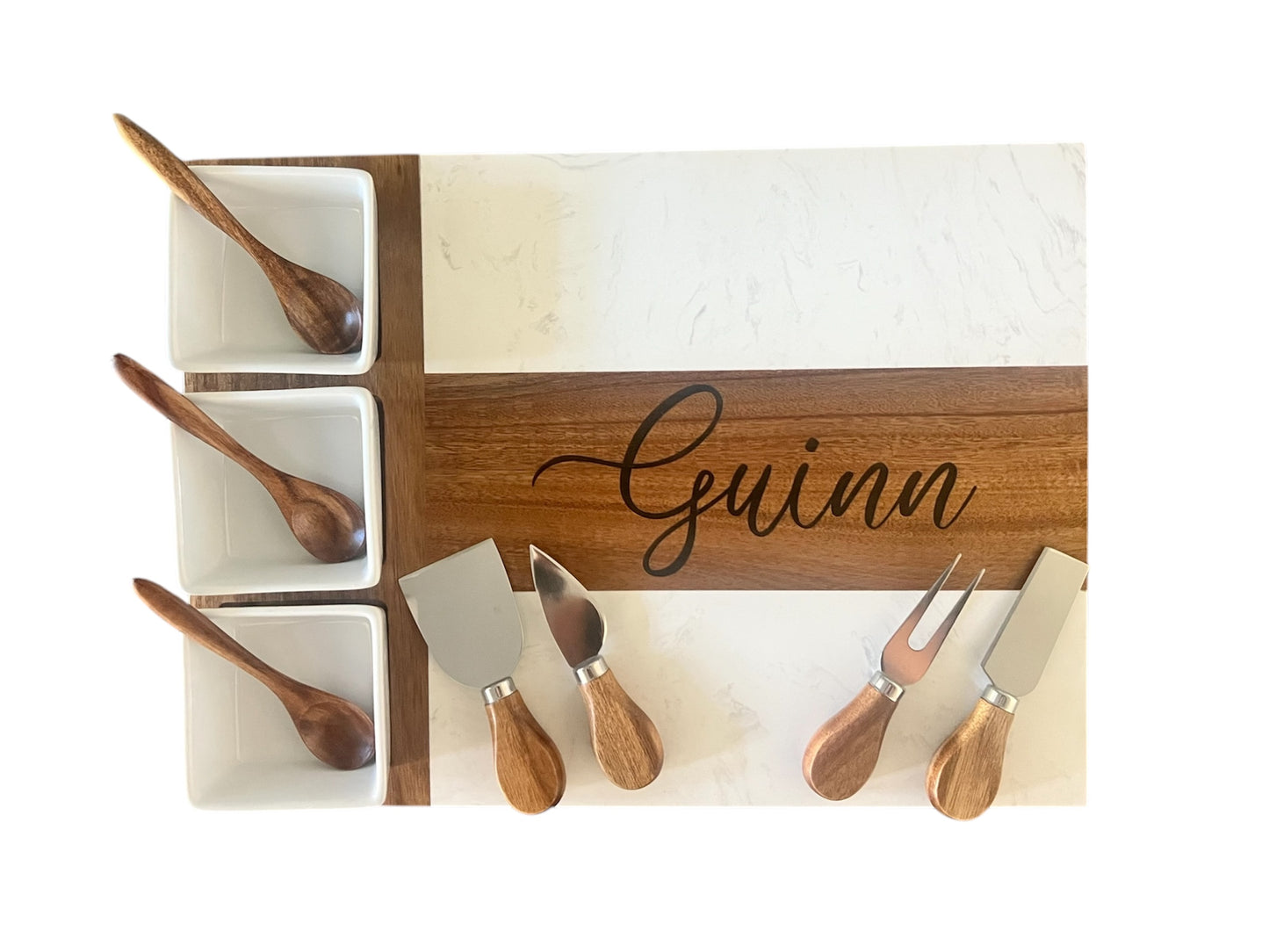 Engraved Charcuterie Board Gift Set